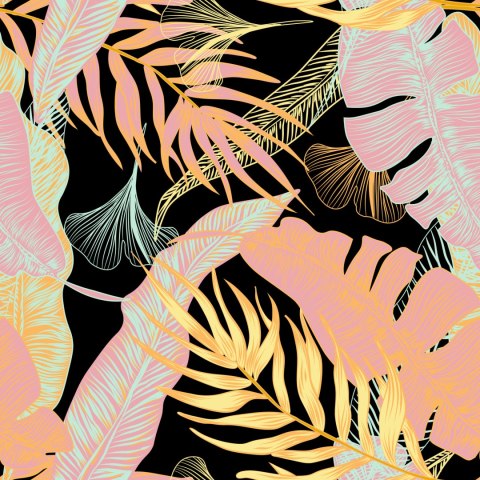 Tapeta Kolorowe Egzotyczne Liście