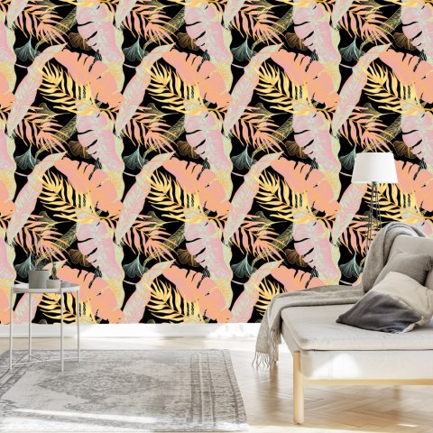 Tapeta Kolorowe Egzotyczne Liście