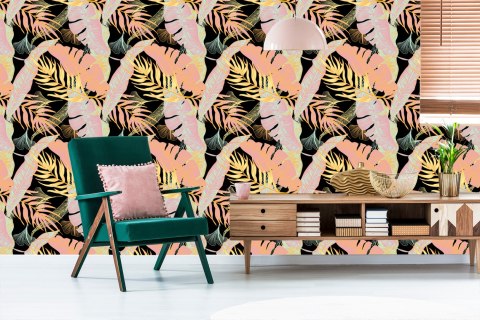 Tapeta Kolorowe Egzotyczne Liście