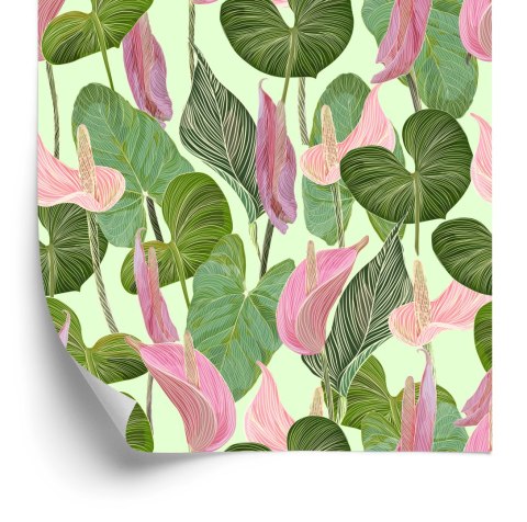 Tapeta Kolorowe Liście I Kwiaty