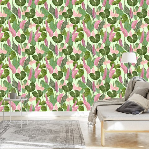 Tapeta Kolorowe Liście I Kwiaty