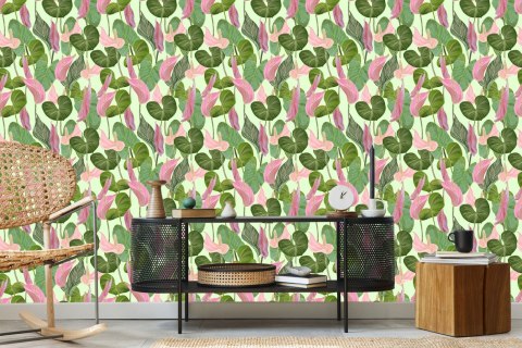 Tapeta Kolorowe Liście I Kwiaty