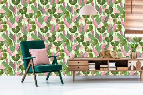 Tapeta Kolorowe Liście I Kwiaty