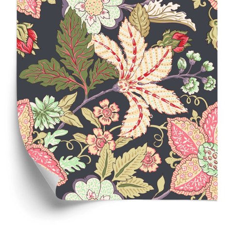 Tapeta Kwiaty Z Liśćmi Vintage