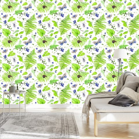 Tapeta Paproć Z Motylami