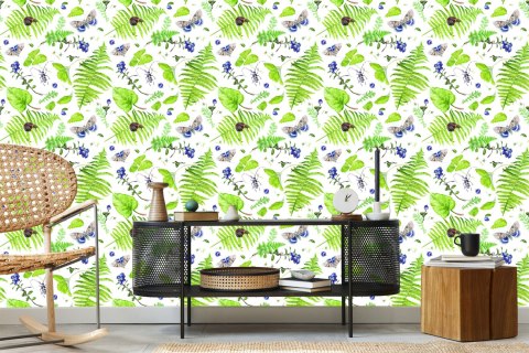 Tapeta Paproć Z Motylami