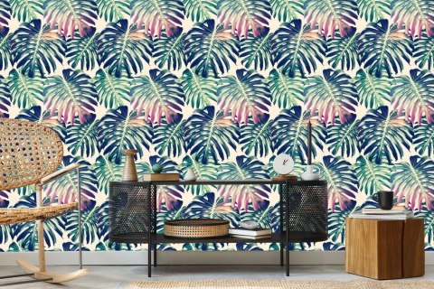 Tapeta Retro Liście Monstery