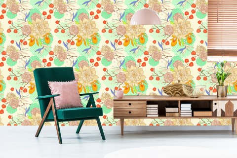 Tapeta Retro Kwiaty
