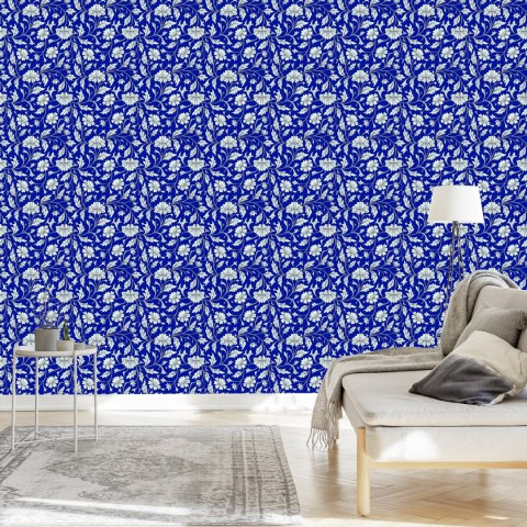 Tapeta Wyrazisty Kwiatowy Wzór W Stylu Retro