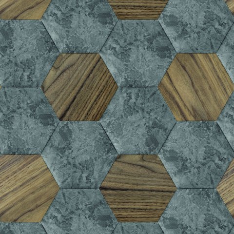 Tapeta Wzór Beton Drewno 3D