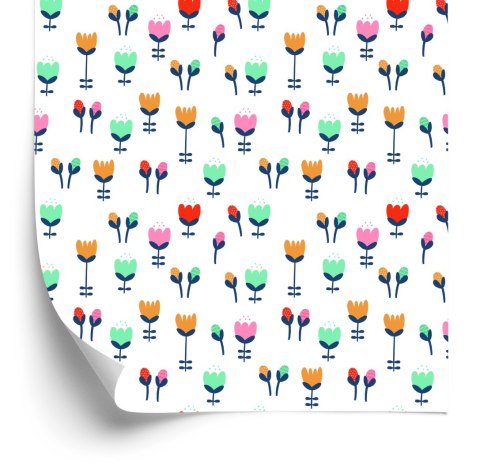 Tapeta Dla Dzieci, Tulipany W Stylu Skandynawskim Tapeta Dla Dzieci, Tulipany W Stylu Skandynawskim