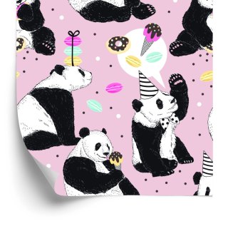 Tapeta Dla Dzieci - Panda I Słodycze