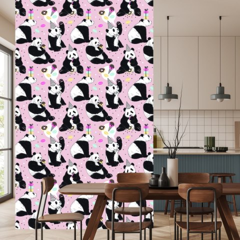 Tapeta Dla Dzieci - Panda I Słodycze