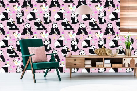 Tapeta Dla Dzieci - Panda I Słodycze