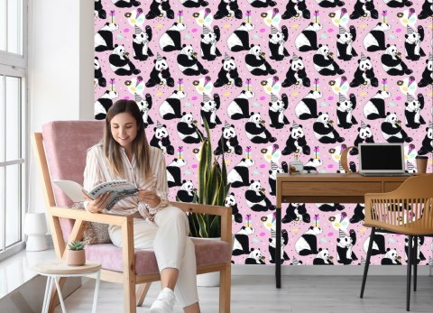 Tapeta Dla Dzieci - Panda I Słodycze