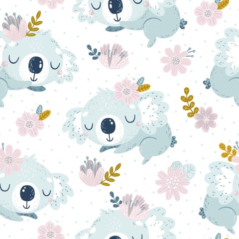 Tapeta Misie Koala Kwiaty