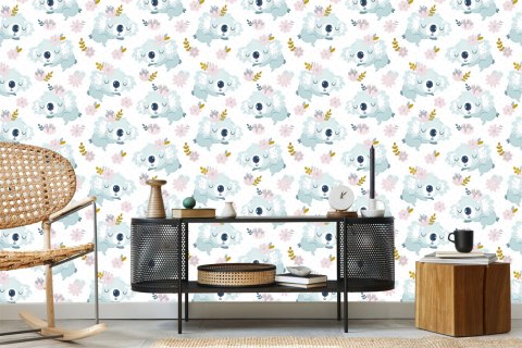 Tapeta Misie Koala Kwiaty