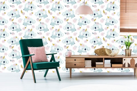 Tapeta Misie Koala Kwiaty