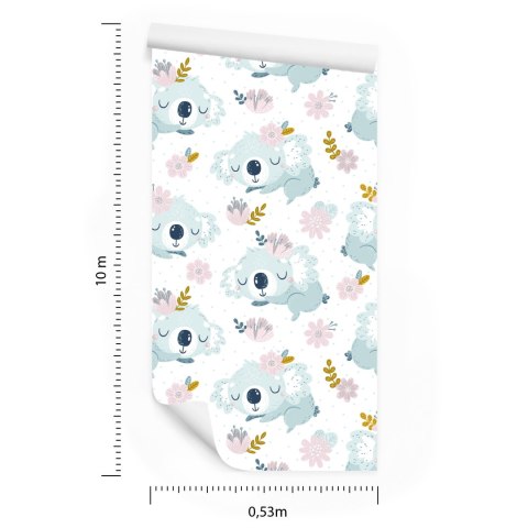 Tapeta Misie Koala Kwiaty