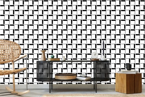 Tapeta 3D Geometryczna W Kratę Do Salonu, Biura Tapeta 3D Geometryczna W Kratę Do Salonu, Biura
