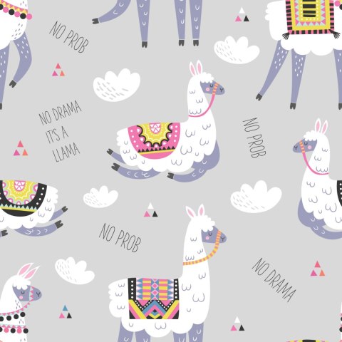 Tapeta Do Pokoju Dziecka, Chmury, Zwierzęta, Lama Tapeta Do Pokoju Dziecka, Chmury, Zwierzęta, Lama