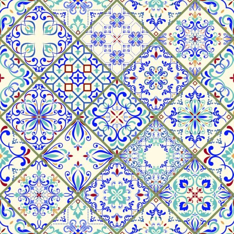 Tapeta Kolorowa Mozaika, Wzory, Do Jadalni