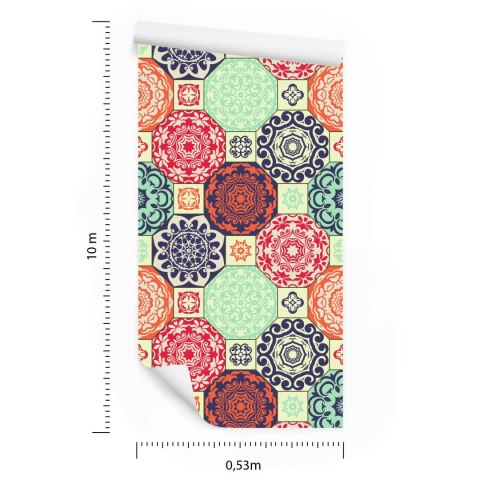 Tapeta Kolorowe Ornamenty W Stylu Retro