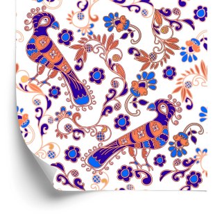 Tapeta Ptaki I Rośliny Ornamenty