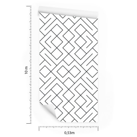 Tapeta Czarno-Biały Wzór Geometryczny