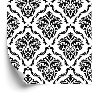 Tapeta Klasyczne Czarno-Białe Ornamenty