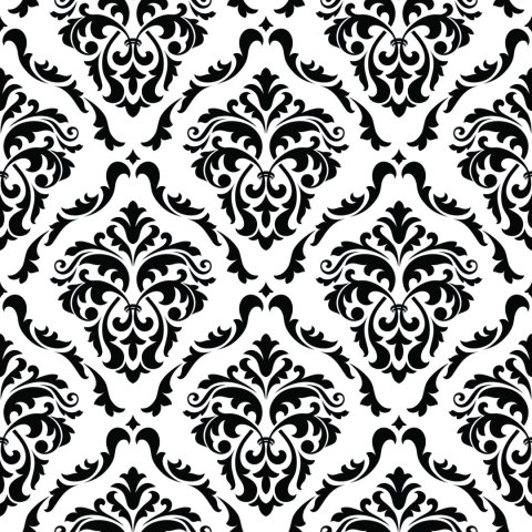 Tapeta Klasyczne Czarno-Białe Ornamenty