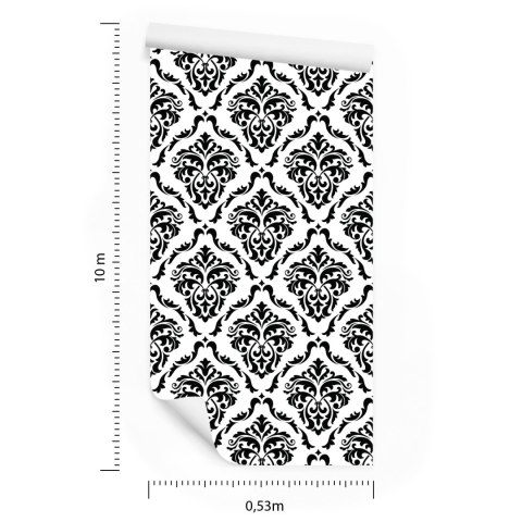 Tapeta Klasyczne Czarno-Białe Ornamenty