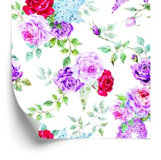 Tapeta Kolorowe Róże - Akwarela Vintage