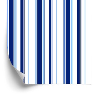 Tapeta Niebiesko - Białe Pionowe Paski