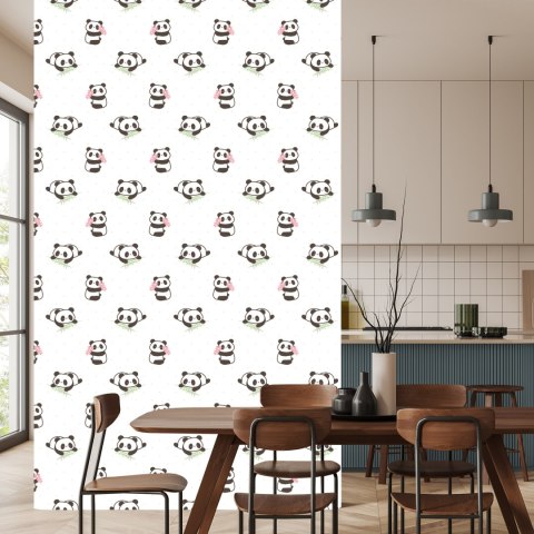 Tapeta Pandy Z Kwiatami