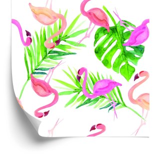 Tapeta Z Flamingami, Liście, Do Sypialni