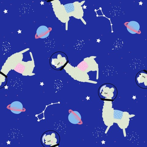 Tapeta Dla Dzieci - Lamy Wśród Planet I Gwiazd