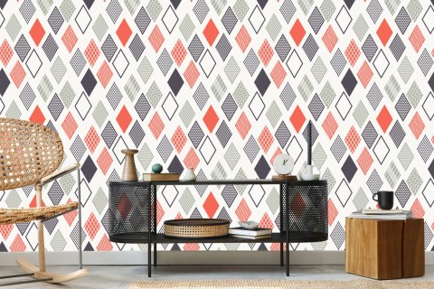 Tapeta Geometryczna-Kolorowe Romby