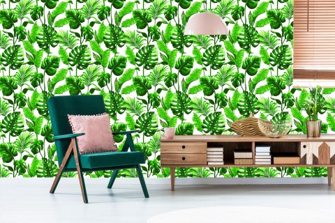 Tapeta Liście Monstera I Palmy
