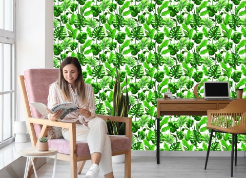 Tapeta Liście Monstera I Palmy