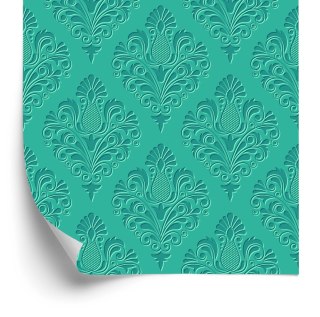 Tapeta Turkusowe Ornamenty - Efekt 3D