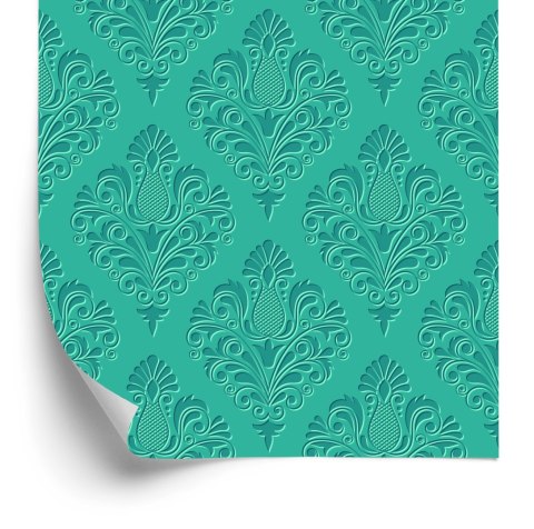Tapeta Turkusowe Ornamenty - Efekt 3D
