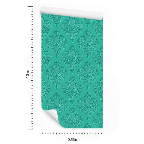 Tapeta Turkusowe Ornamenty - Efekt 3D