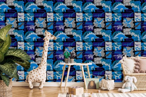 Tapeta Do Pokoju Młodzieżowego Dinozaury Zwierzęta