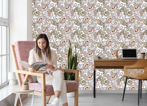 Tapeta Kolorowy Wzór Paisley