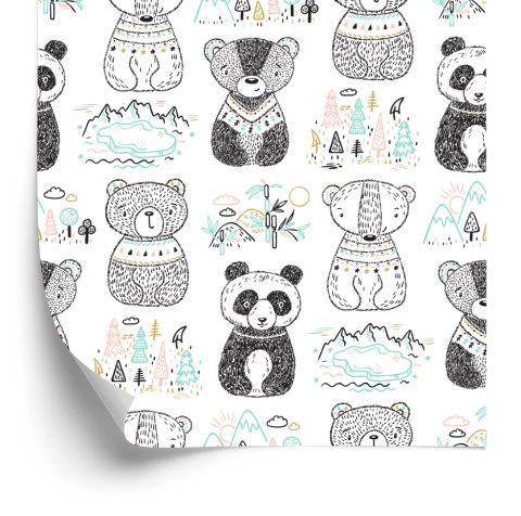 Tapeta Misie Panda Drzewa