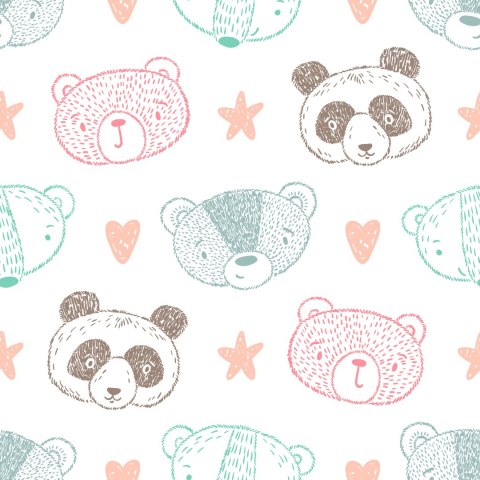 Tapeta Misie Panda Niedźwiadki