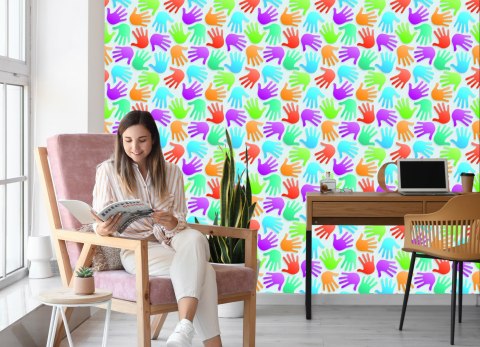 Tapeta Nowoczesna Kolorowy Wzór Do Pokoju Dziecka