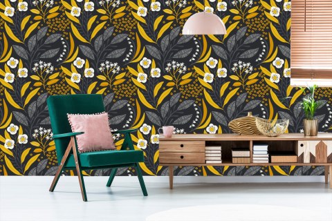 Tapeta Roślinność W Stylu Retro