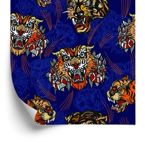 Tapeta Tygrysy W Orientalnym Stylu